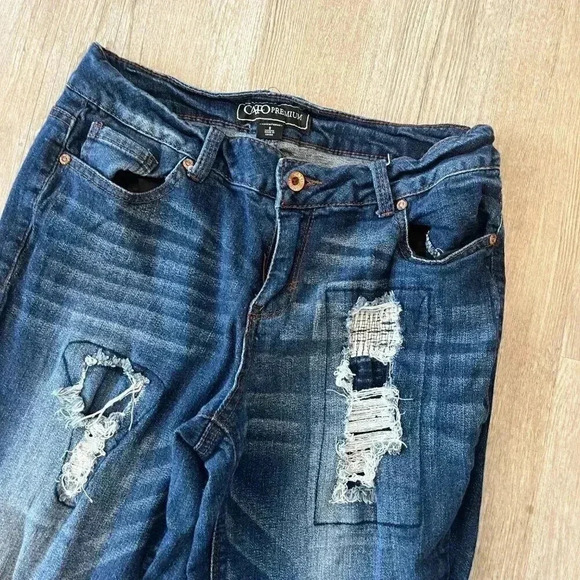 Womens Cato Premium Distressed Denim Jeans - 8 - Picture 2 of 8